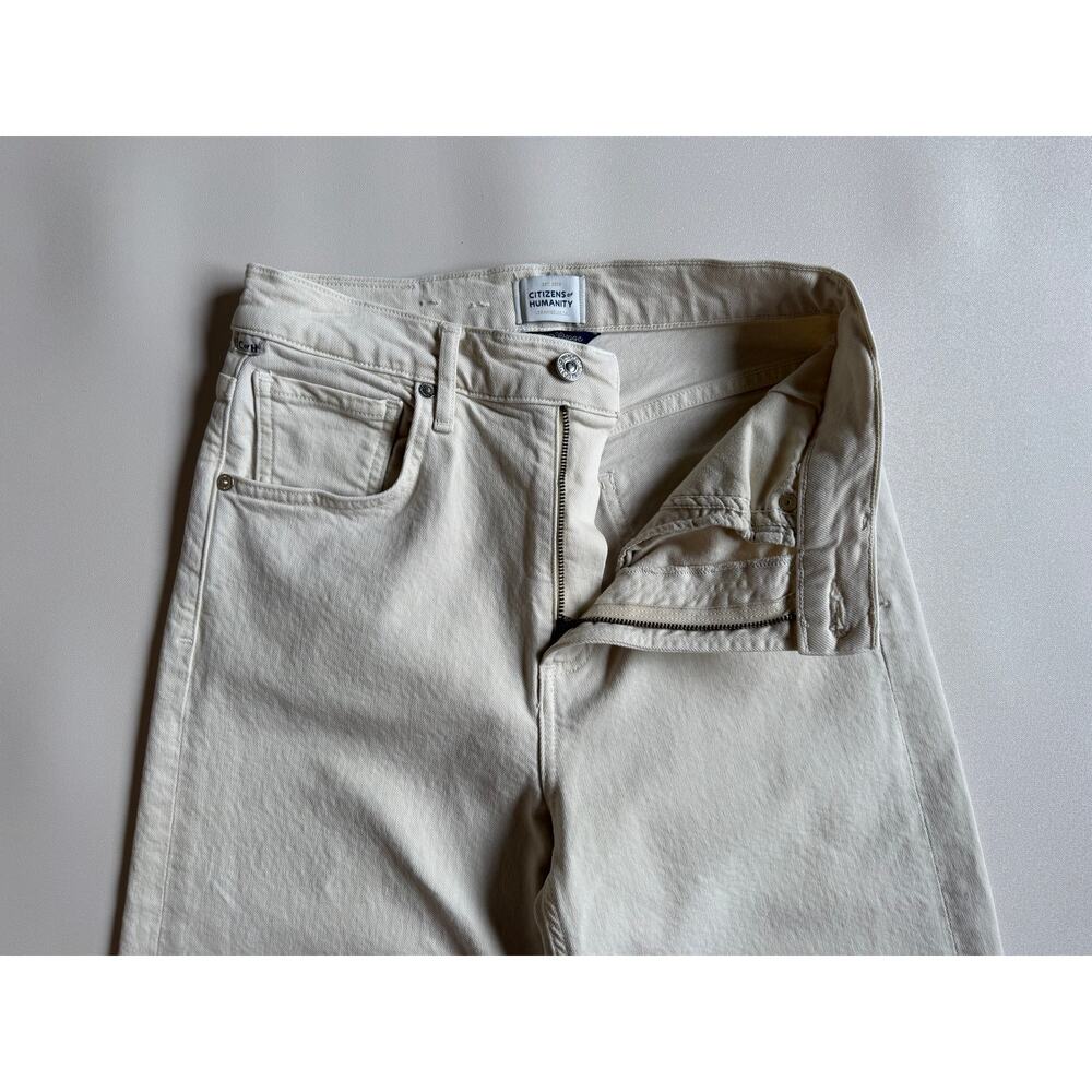 Citizens of Humanity Women's Cream Lyra High Rise Wide Leg Crop Jeans Size 27 - Picture 5 of 16